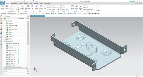 sheet metal bracket nx solidowrks|sheet metal design using nx cad.